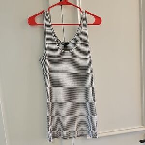 Banana Republic Green and White Striped Top Size Large Like New